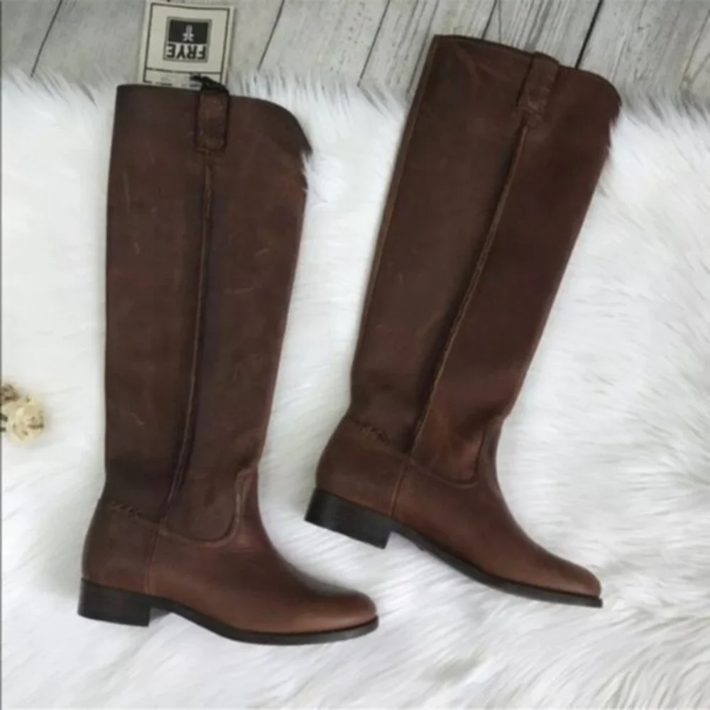 -NEW Frye Cara Roper Tall Riding Boot (Cognac) 6M - Picture 2 of 6